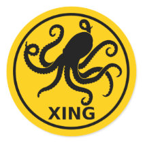 Cephalopod Crossing stickers by Sporkbender Cephalopod Crossing stickers