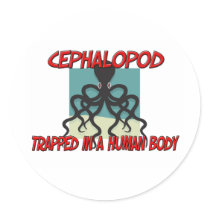 Cephalopod trapped in a human body stickers