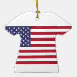 Ceramic Sports Shirt With American Flag Christmas Tree Ornaments