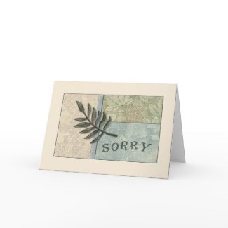Ceramic Tile Botanical Sorry card