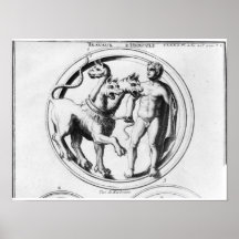 Cerberus Tamed by Hercules Posters
