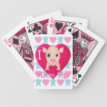Cerdos del micrófono del amor baraja de cartas