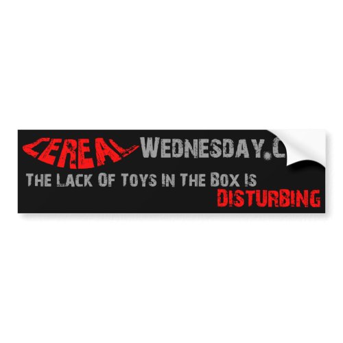 Cereal Wednesday Bumper Sticker bumpersticker