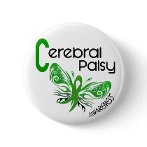 Cerebral Palsy BUTTERFLY 3 Pinback Button