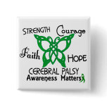 Cerebral palsy Celtic Butterfly 3 buttons