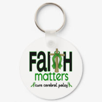 Cerebral Palsy Faith Matters Cross 1 keychains