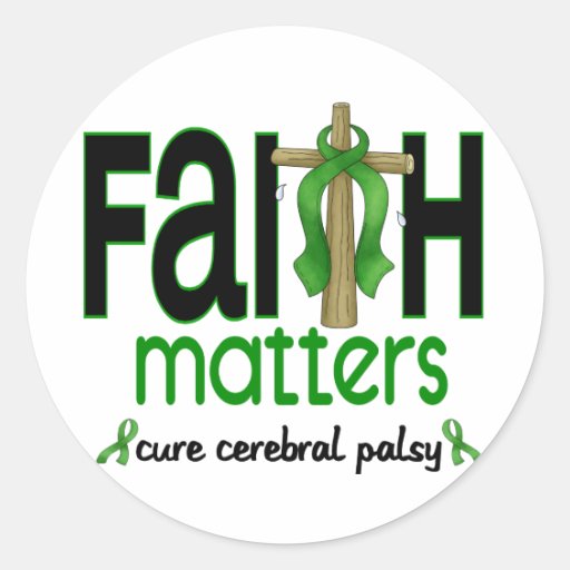 Cerebral Palsy Faith Matters Cross 1 Stickers