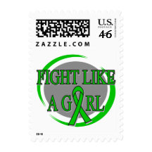 Cerebral Palsy Fight Like A Girl Circular Postage Stamp