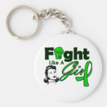Cerebral Palsy Fight Like A Girl - Retro Girl Keychain