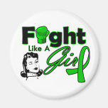 Cerebral Palsy Fight Like A Girl - Retro Girl Refrigerator Magnet