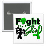 Cerebral Palsy Fight Like A Girl Silhouette Pins