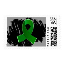 Cerebral Palsy Green Ribbon With Scribble Stamp