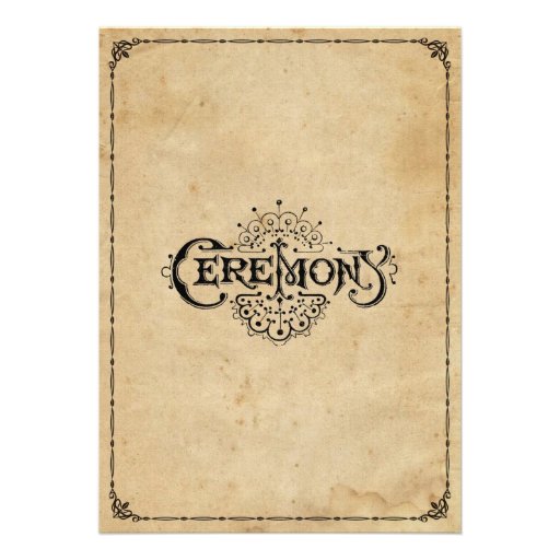 Ceremony Rustic Vintage Wedding Invitation