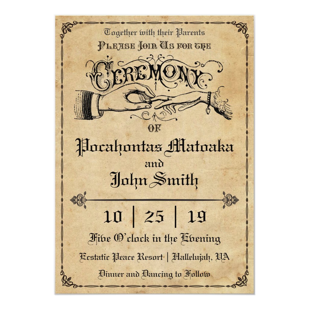 Invitation for wedding ceremony