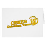 Ceres Drinking Team tee shirts Card