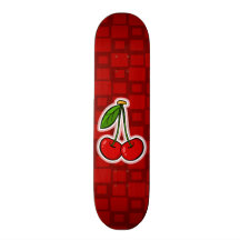 Cerezas; Cuadrados rojos Patines Personalizados