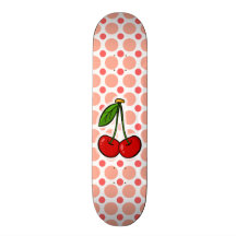 Cerezas; Lunares rosados y coralinos Patín Personalizado