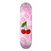 Cerezas; Paisley rosada Monopatines Personalizados