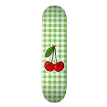 Cerezas y guinga verde patin personalizado