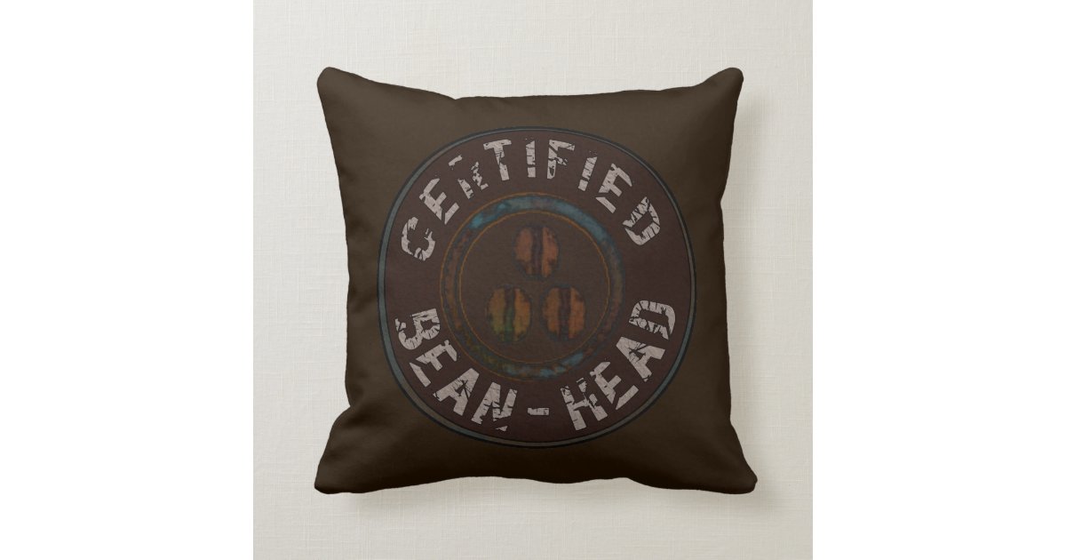 Cerified BeanHead Throw Pillow Zazzle