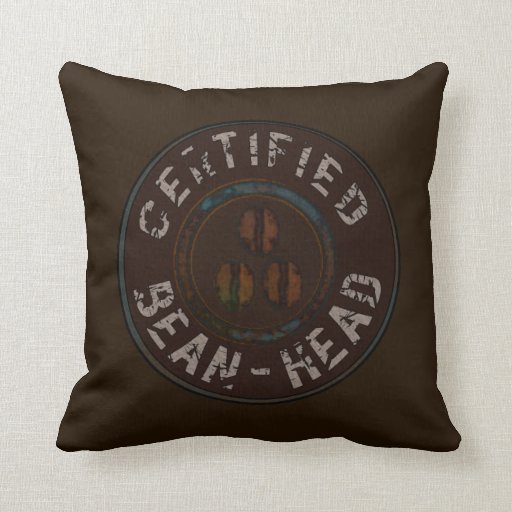 Cerified BeanHead Throw Pillow Zazzle