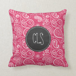 Cerise Paisley; Floral; Retro Chalkboard Pillow