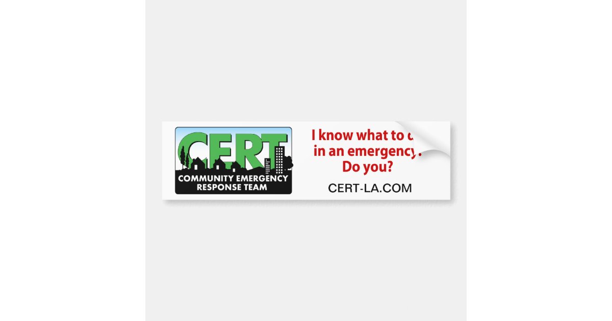 CERT Bumper Sticker-customize Bumper Sticker | Zazzle