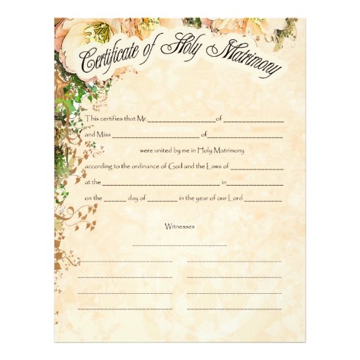 Plantillas de certificados de boda - Imagui