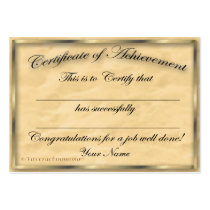 Certificate of Achievement Chubby Card Business Card Templates