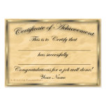 Certificate of Achievement Chubby Card Business Card Template