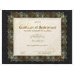 Certificate of Achievement Diploma Beauty Black Letterhead Template