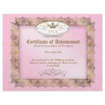 Certificate of Achievement Diploma Beauty Pink Letterhead