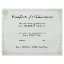 CERTIFICATE OF ACHIEVEMENT FLYER