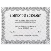 CERTIFICATE OF ACHIEVEMENT CUSTOM FLYER