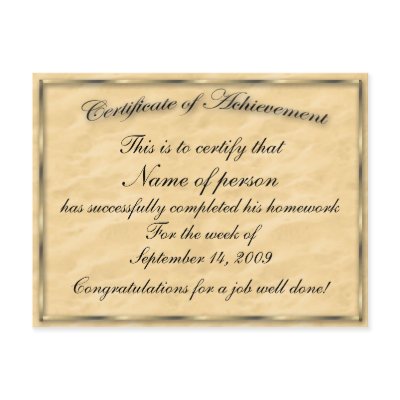 Certificate of Achievement Template Postcard by Firecrackinmama