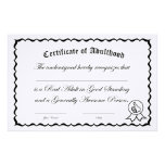 Certificate of Adulthood Personalized Stationery