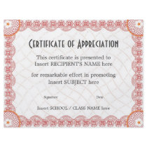 CERTIFICATE OF APPRECIATION FLYER DESIGN