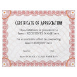 CERTIFICATE OF APPRECIATION flyers
