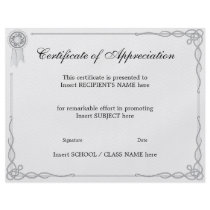 CERTIFICATE OF APPRECIATION FLYERS