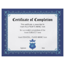 CERTIFICATE OF COMPLETION FULL COLOR FLYER