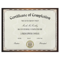 Certificate of Completion Template Full Color Flyer