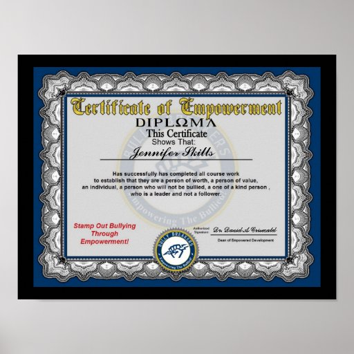 Certificate of Empowerment Print