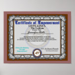 Certificate of Empowerment Poster