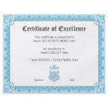 CERTIFICATE OF EXCELLENCE flyers