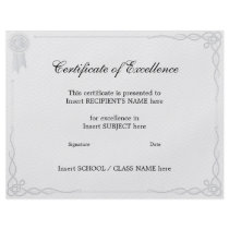 CERTIFICATE OF EXCELLENCE FLYER DESIGN