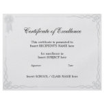 CERTIFICATE OF EXCELLENCE flyers