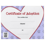 Certificate of Pet Adoption Custom Flyer