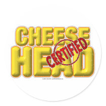 Certified CheeseHead Round Stickers