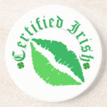 Certified Irish with a Kiss Drink Coasters