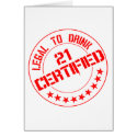 Certified Now 21 Legal to Drink cards